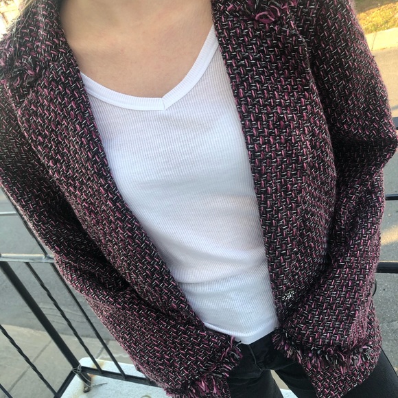 VINTAGE Textured Raw Hems Jacket Unique Style🦄 - Picture 4 of 9